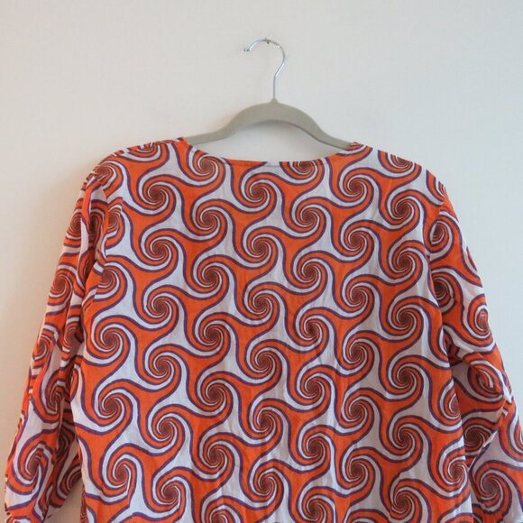 GRETCHEN SCOTT DESIGNS Abstract Geometric Retro Cotton Long Tunic Top - Size M - Picture 11 of 15